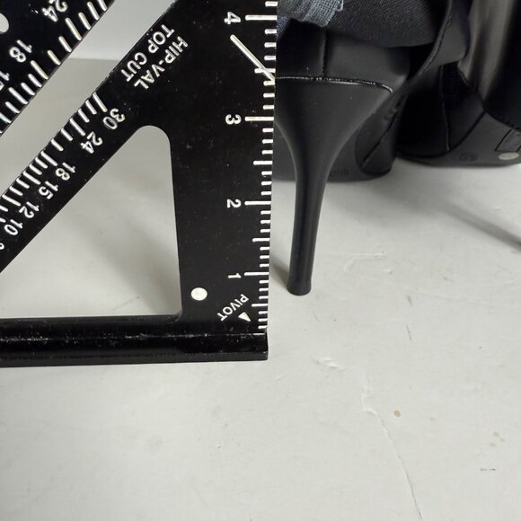 Worthington Black Stiletto Dress Boots Size 6.5 Fold Over Pointed Toe Night Out - Picture 10 of 16